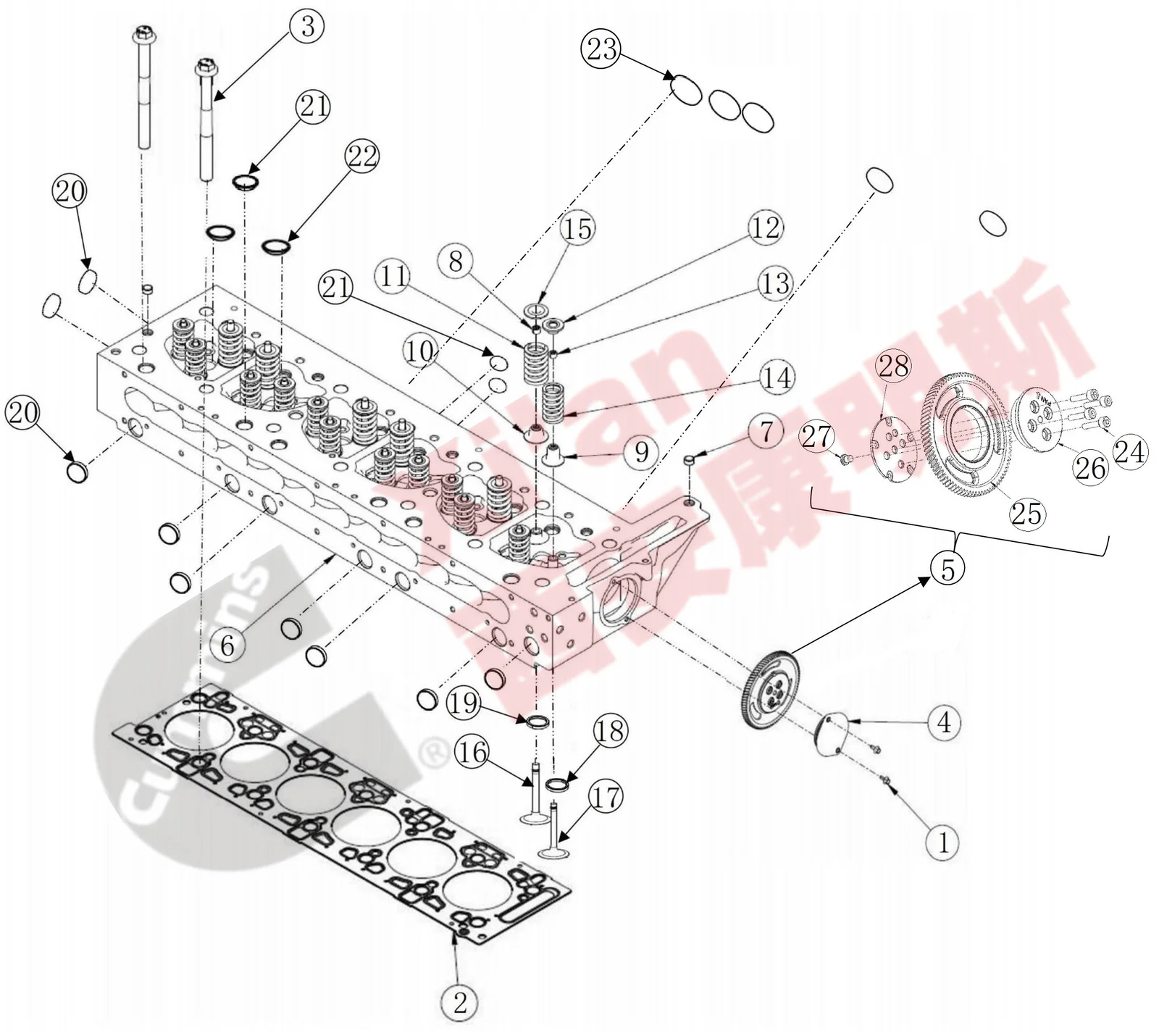 Головка блока цилиндров — Cummins SO88003-M10385